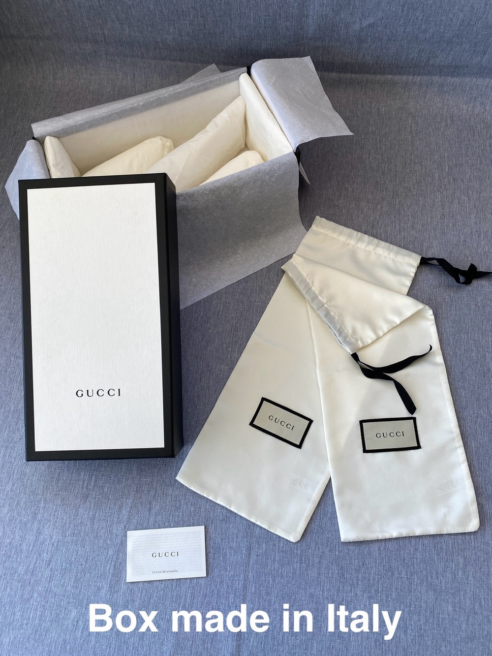 Authentic GUCCI | Empty Box + 2 Dust Bags with Tissue Booklet Gift Decoration